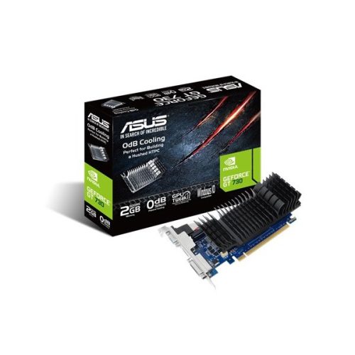 Asus Videokártya - nVidia GT730-SL-2GD5-BRK (2048MB DDR5, 64bit, 902/5010Mhz, Dsub, DVI, HDMI, Low Profile, Passzív)