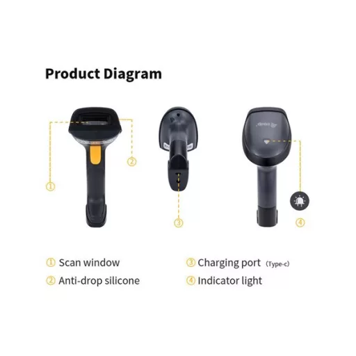 Equip Asztali Vonalkód olvasó - 351029 (2D, állványal, vezeték nélküli: 2,4 Ghz+Bluetooth, fekete)