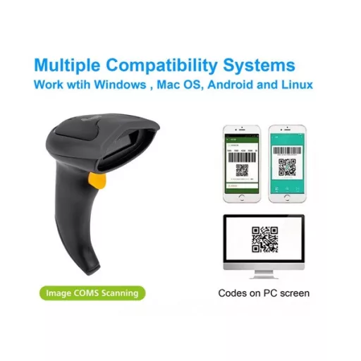 Equip Asztali Vonalkód olvasó - 351029 (2D, állványal, vezeték nélküli: 2,4 Ghz+Bluetooth, fekete)