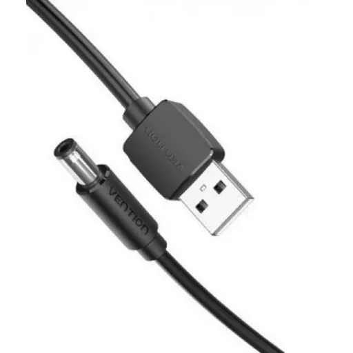 KÁBEL USB-A -> DC 5.5mm, 1,5m, (fekete), Vention