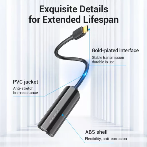 Vention USB-C/M -> RJ45 (gigabit) , adapter