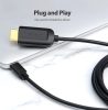 Vention USB-C -> HDMI 1.4 (fekete), 1,5m, kábel