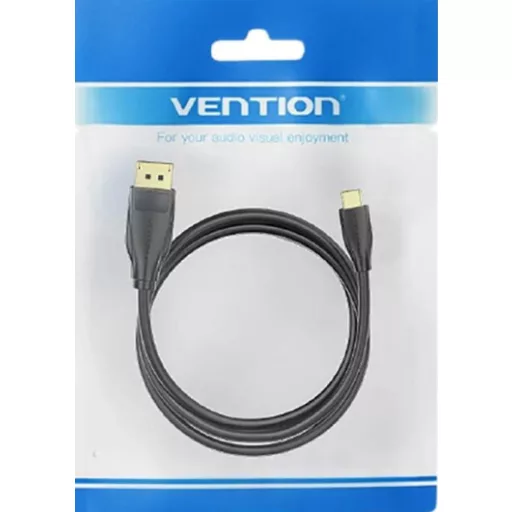 Vention USB-C -> Displayport, 1,5m, (fekete), kábel