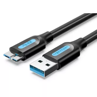   Vention USB-A 3.0/M -> Micro USB-B,  ( PVC,fekete),  2m, kábel