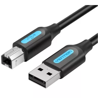   Vention USB-A 2.0/M -> USB-B/M, (PVC, fekete, nyomtatókábel, printerkábel), 1,5m, kábel