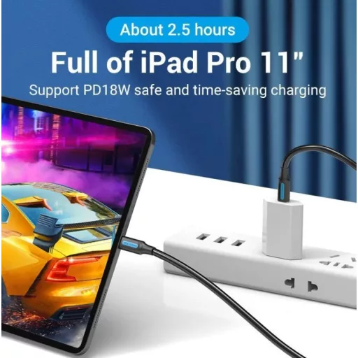 Vention USB-A 3.0/M -> USB-C/M kábel,  (PVC,fekete), 1,5m, kábel