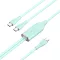 Vention USB-C 2.0/M -> 2*USB-C/M,  (5A,szilikon,zöld), 1,5m, kábel
