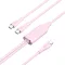 Vention USB-C 2.0/M -> 2*USB-C/M,  (5A,szilikon,pink), 1,5m, kábel