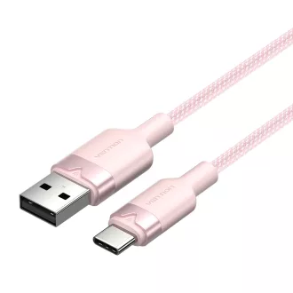 Vention USB-A 2.0/M -> USB-C/M, 1m,(pink,3A), kábel