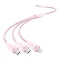 Vention USB-A 2.0/M -> USB-C/Lightning/Micro USB-B, 1,5m,(pink,3A,3in1), kábel