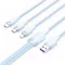 Vention USB-A 2.0/M -> USB-C/Lightning/Micro USB-B, 1,5m,(blue,6A,3in1), kábel