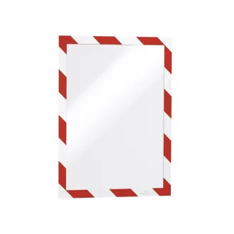 Infókeret A4, öntapadó mágneses záródás 2 db/csomag, Durable Duraframe® Security, piros/fehér – Tonerklinika Debrecen
