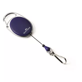 Névjegykártyatartó kihúzható karabineres, Durable with Snap Hook sötétkék – Tonerklinika Debrecen