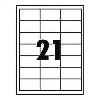 Etikett címke, 63,5x38,1mm, 100 lap, 21 címke/lap – Tonerklinika Debrecen