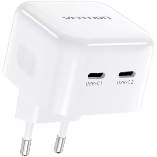 Vention USB-C+C (2port,35W/35W,fehér), töltő
