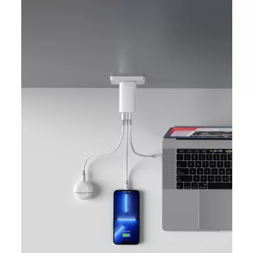 Vention USB-C+C+A (65W/30W/30W,  3-portos, fehér), töltő