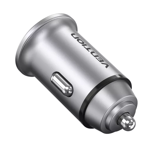 Vention USB-A+C (2port,18/20W, szürke, szivargyújtós), töltő