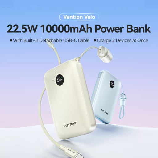 Vention FKAN0-C 10000mah, (bézs,22,5W), powerbank