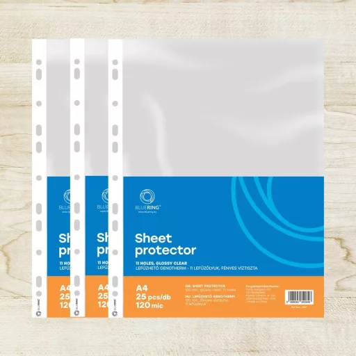 Genotherm lefűzhető, A4, 120 micron víztiszta Bluering® 25 db/csomag, – Tonerklinika Debrecen