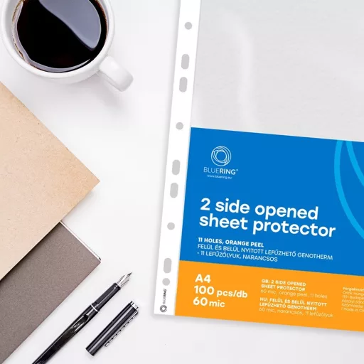 Genotherm lefűzhető, A4, 60 micron kétoldalt (felül és belül) nyitott narancsos Bluering® 100 db/csomag, – Tonerklinika Debrecen