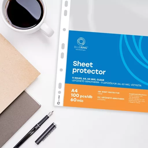 Genotherm lefűzhető, A4, 60 micron víztiszta Bluering® 100 db/csomag, – Tonerklinika Debrecen