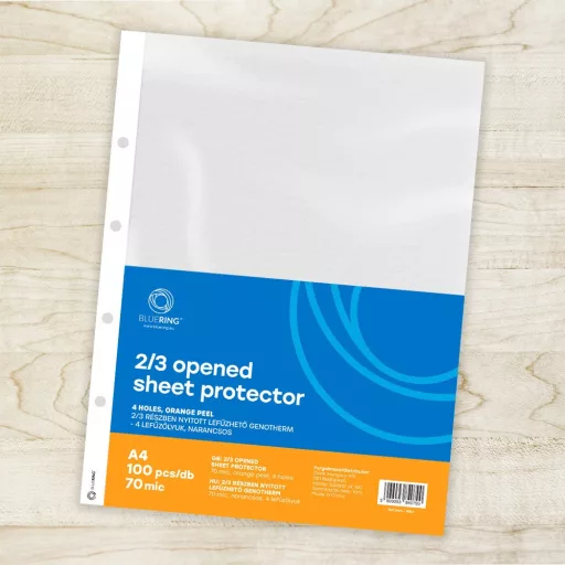 Genotherm lefűzhető, A4, 70 micron narancsos belül 2/3 részben nyitott Bluering® 100 db/csomag, – Tonerklinika Debrecen