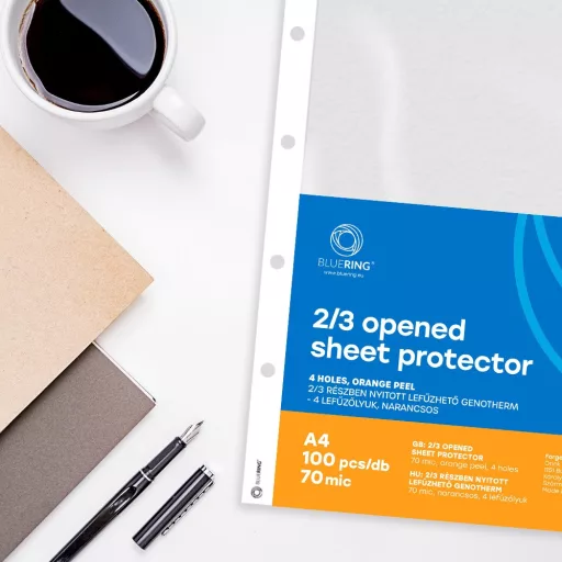 Genotherm lefűzhető, A4, 70 micron narancsos belül 2/3 részben nyitott Bluering® 100 db/csomag, – Tonerklinika Debrecen