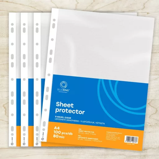 Genotherm lefűzhető, A4, 80 micron víztiszta Bluering® 100 db/csomag, – Tonerklinika Debrecen
