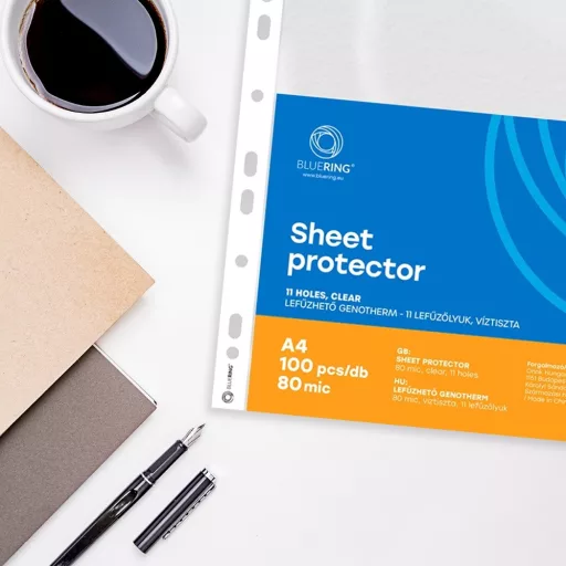 Genotherm lefűzhető, A4, 80 micron víztiszta Bluering® 100 db/csomag, – Tonerklinika Debrecen