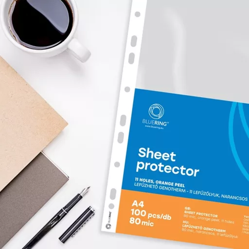 Genotherm lefűzhető, A4, 80 micron narancsos Bluering® 100 db/csomag, – Tonerklinika Debrecen