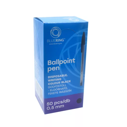 Golyóstoll eldobható kupakos Bluering® írásszín fekete – Tonerklinika Debrecen