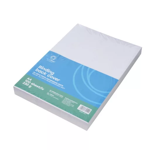 Hátlap, A4, 230 g. bőrhatású 100 db/csomag, Bluering® fehér – Tonerklinika Debrecen