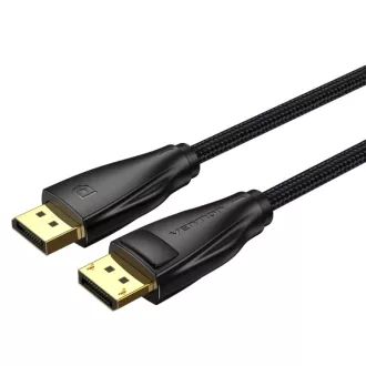   Vention Displayport/M -> Displayport/M (Szövet, fekete), 2m,  kábel