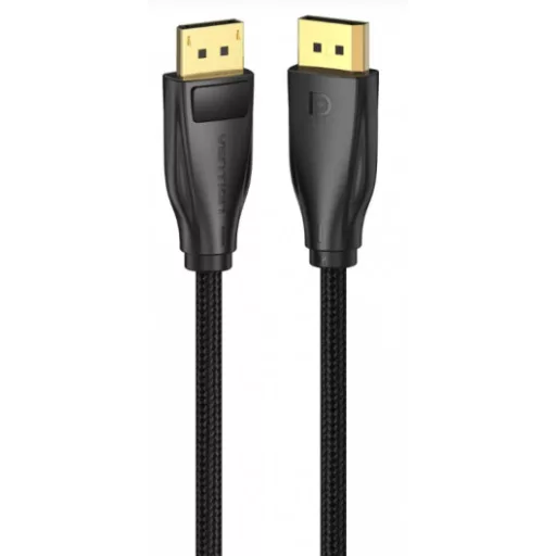 Vention Displayport/M -> Displayport/M (Szövet, fekete), 2m,  kábel