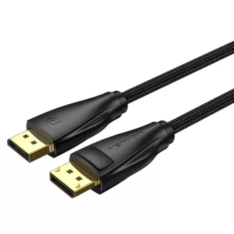   Vention Displayport/M -> Displayport/M  (Szövet, fekete), 10m, kábel