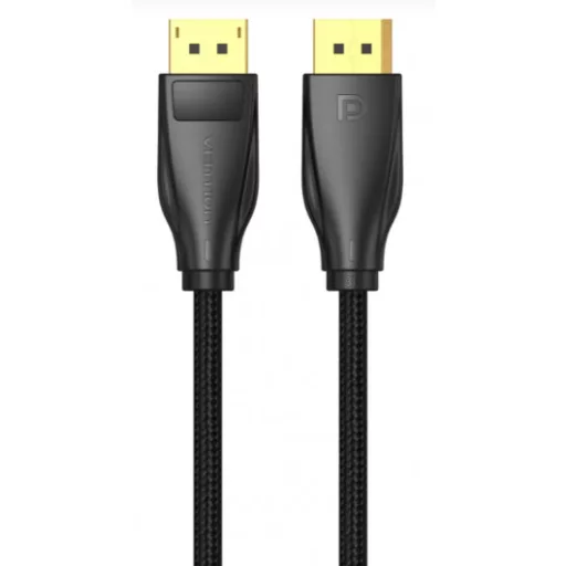 Vention Displayport/M -> Displayport/M  (Szövet, fekete), 10m, kábel