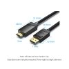 Vention DisplayPort/M -> HDMI (4K,szövet,fekete), 5m, kábel