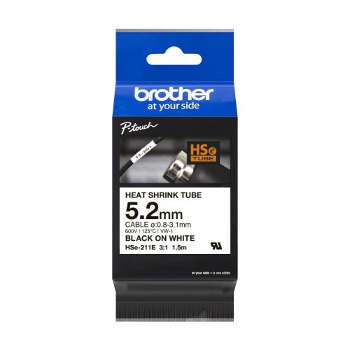 Brother HSe-211E 5.2mm széles 1,5 méter hosszú szalagkazetta