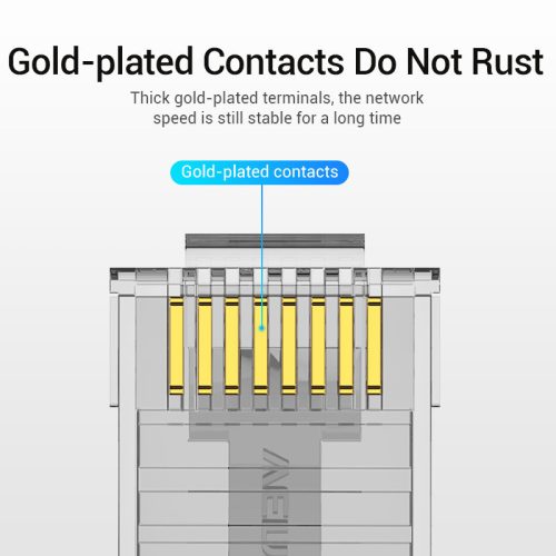 Vention UTP (Cat.6 ,RJ45,átlátszó) 100db, csatlakozó