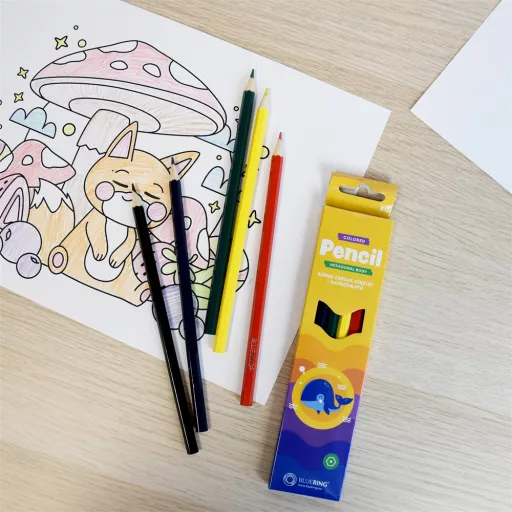 Színes ceruza készlet, hatszögletű Bluering® 6 klf. szín, Bálnás – Tonerklinika Debrecen