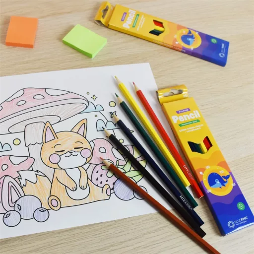 Színes ceruza készlet, hatszögletű Bluering® 6 klf. szín, Bálnás – Tonerklinika Debrecen