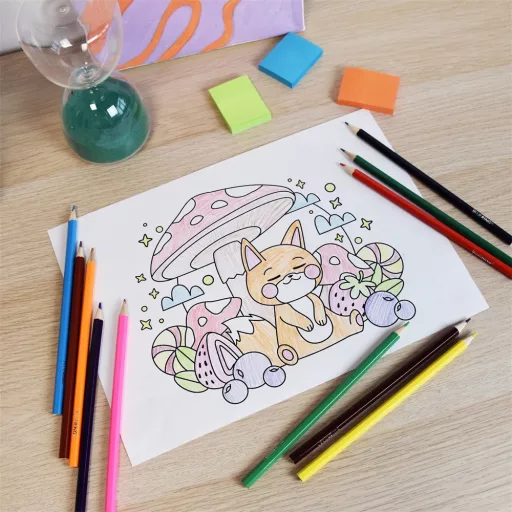 Színes ceruza készlet, hatszögletű Bluering® 12 klf. szín , Bálnás – Tonerklinika Debrecen