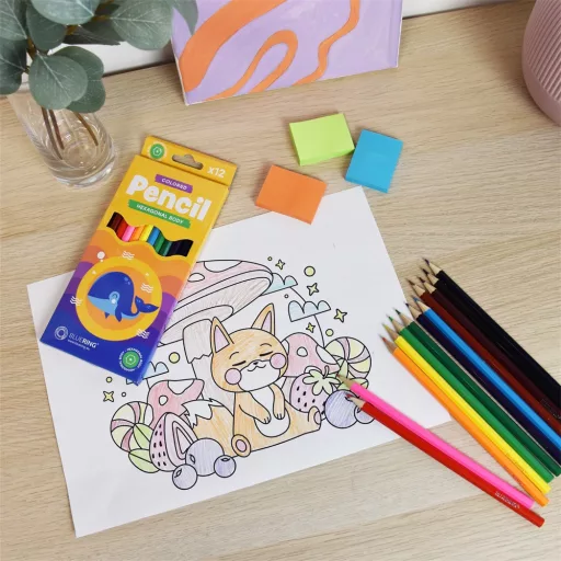 Színes ceruza készlet, hatszögletű Bluering® 12 klf. szín , Bálnás – Tonerklinika Debrecen