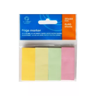 Jelölőcímke 20x50mm, 4x40lap, papír, vegyes pasztell színek Bluering® – Tonerklinika Debrecen