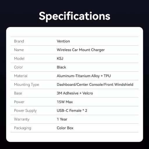 Vention Telefon (dual töltős, mágneses,autós), telefontartó