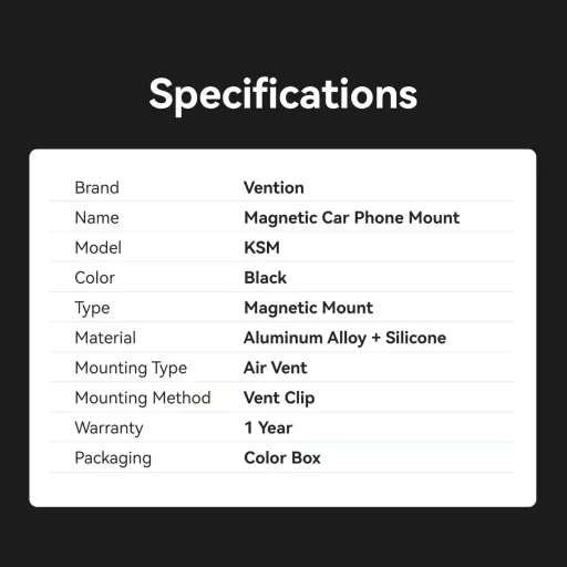 Vention Telefon (Klip,mágneses,autós), telefontartó