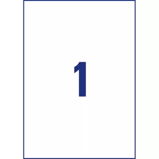 Etikett címke, 210 x297mm, időjárásálló poliészter, 1 címke/ív, 20 ív/doboz, Avery fehér – Tonerklinika Debrecen