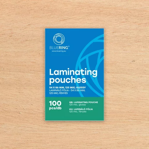 Lamináló fólia 54x86mm, 125 micron 100 db/doboz, Bluering® – Tonerklinika Debrecen