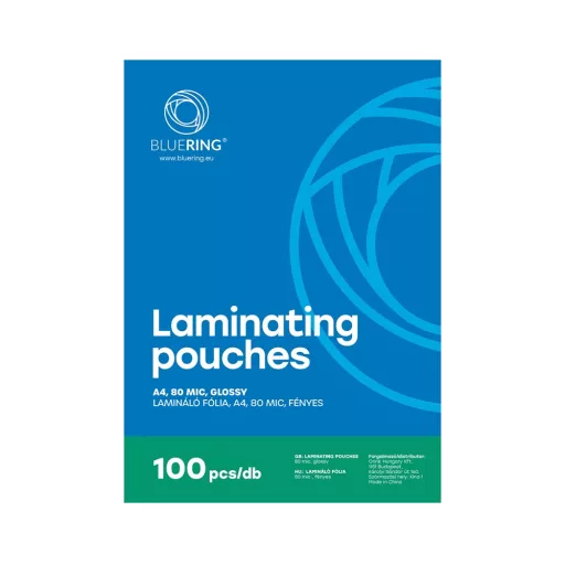 Lamináló fólia A4, 80 micron 100 db/doboz, Bluering® – Tonerklinika Debrecen