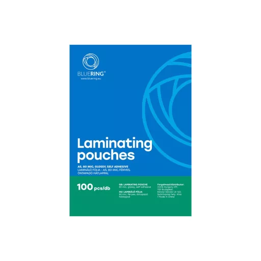 Lamináló fólia A5, 80 micron öntapadó hátlappal 100 db/doboz, Bluering®, – Tonerklinika Debrecen